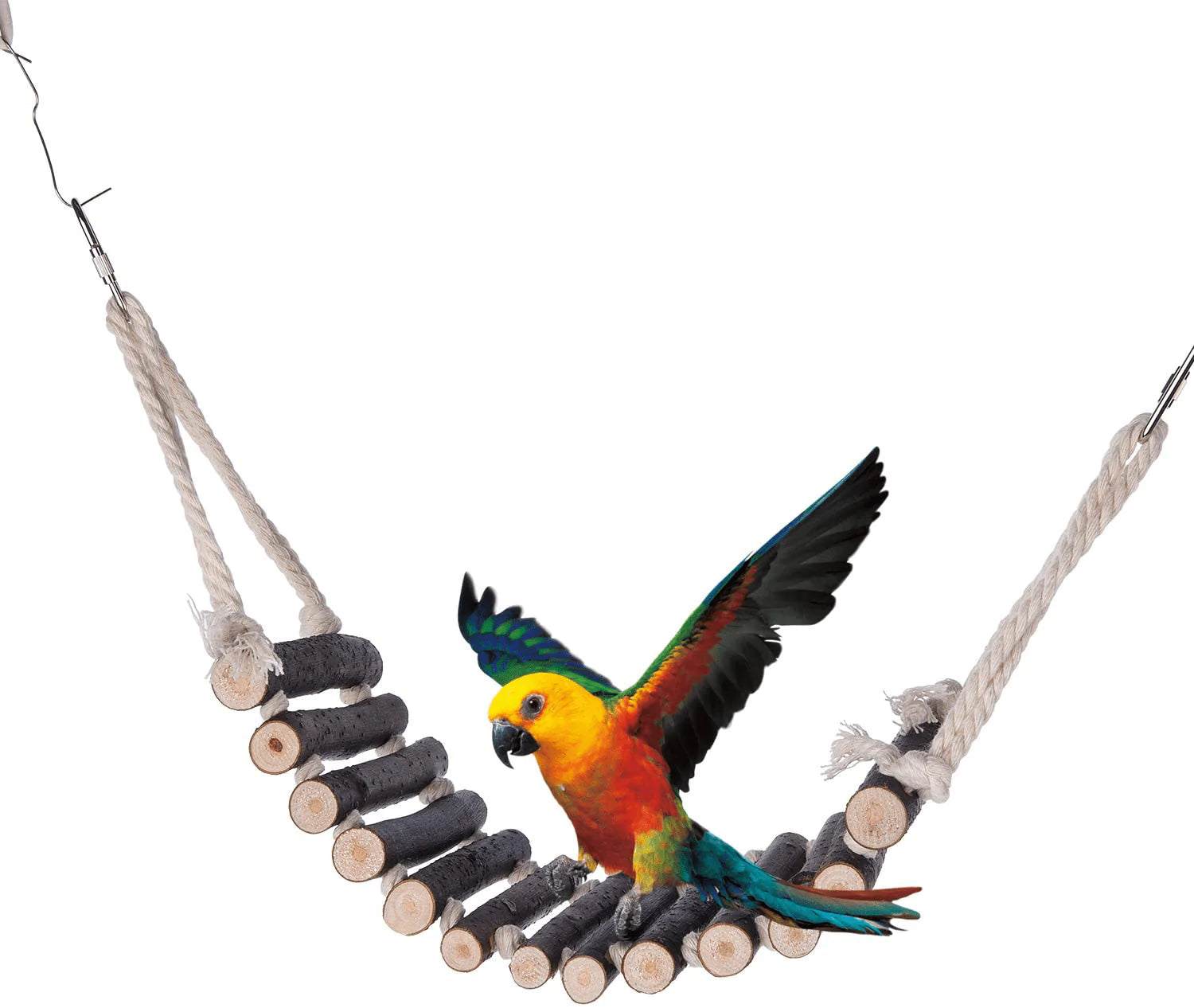 Bird Wooden Ladder Bridge, 14-Inches Long, Made with Raw Wood and Edible Dye, Easy Installation, Ideal for Small to Medium Birds Animals & Pet Supplies > Pet Supplies > Bird Supplies > Bird Ladders & Perches Tu   