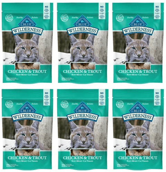 BLUE Wilderness Chicken & Trout Soft-Moist Treats for Cats 12Oz (6 X 2Oz) Animals & Pet Supplies > Pet Supplies > Cat Supplies > Cat Treats Blue Buffalo   