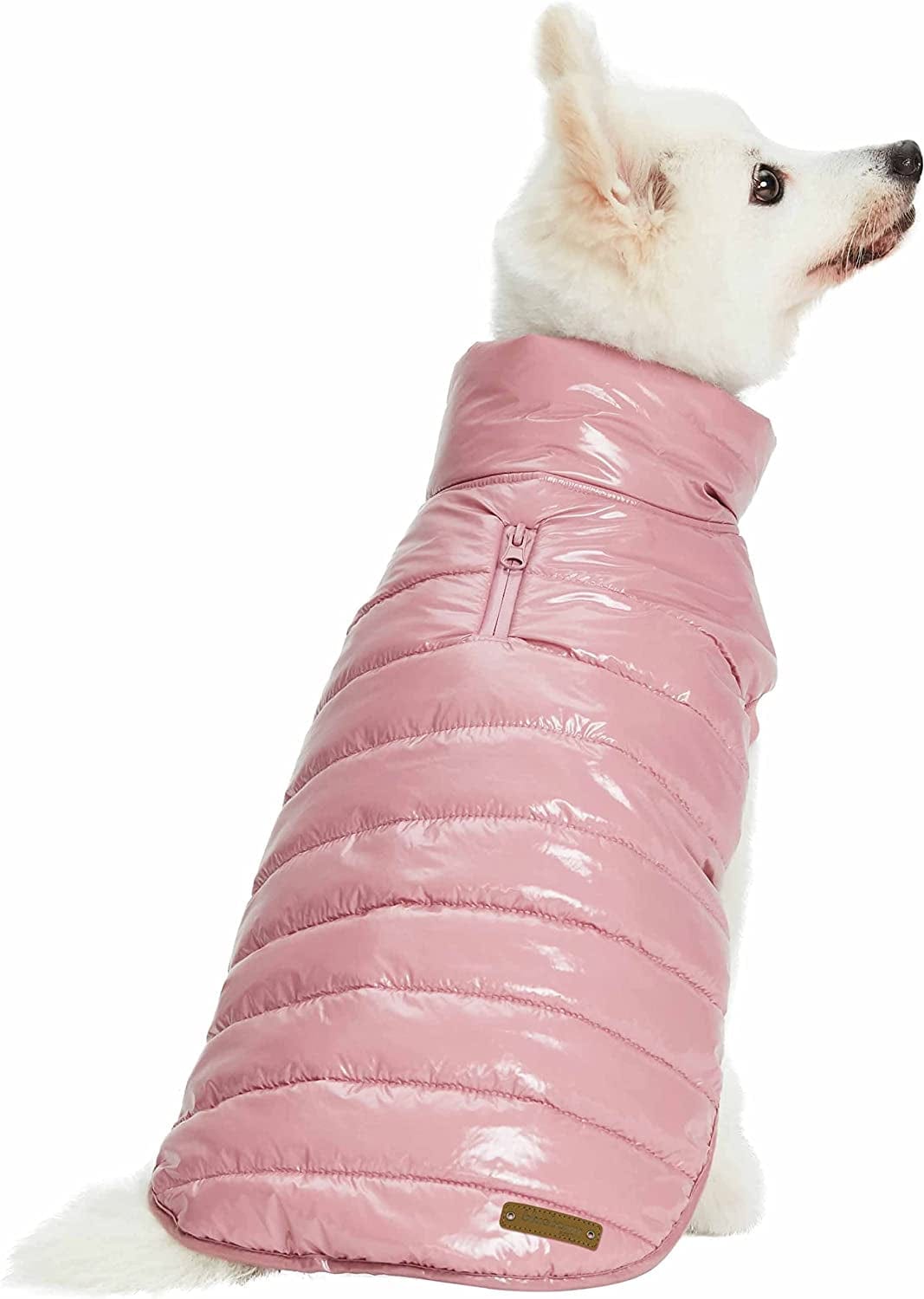 Blueberry Pet Cozy & Comfy Windproof Lightweight Quilted Fall Winter Glossy Dog Puffer Jacket in Mauve Pink, Back Length 12.5", Size 10, Warm Coat for Small Dogs Animals & Pet Supplies > Pet Supplies > Dog Supplies > Dog Apparel Blueberry Pet   