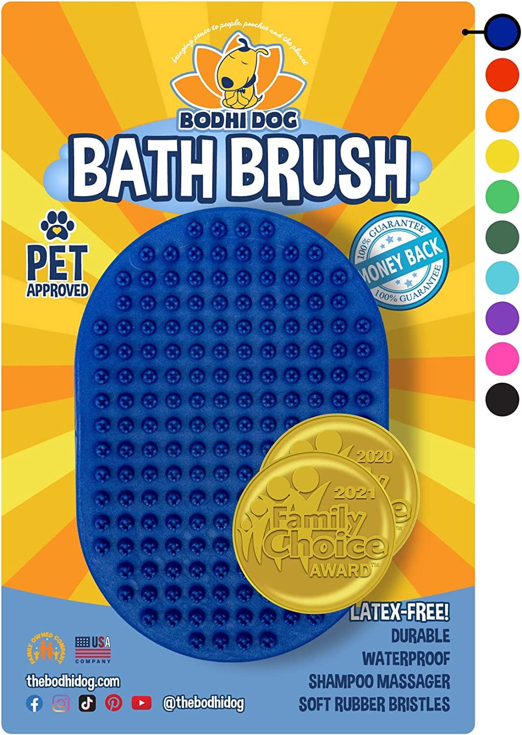 Bodhi Dog Shampoo Brush | Pet Shower & Bath Supplies for Cats & Dogs | Dog Bath Brush for Dog Grooming | Long & Short Hair Dog Scrubber for Bath | Professional Quality Dog Wash Brush Animals & Pet Supplies > Pet Supplies > Dog Supplies > Dog Apparel Bodhi Dog Blue One Pack 