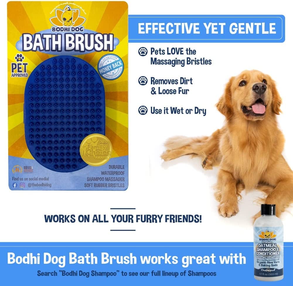 Bodhi Dog Shampoo Brush | Pet Shower & Bath Supplies for Cats & Dogs | Dog Bath Brush for Dog Grooming | Long & Short Hair Dog Scrubber for Bath | Professional Quality Dog Wash Brush Animals & Pet Supplies > Pet Supplies > Dog Supplies > Dog Apparel Bodhi Dog   
