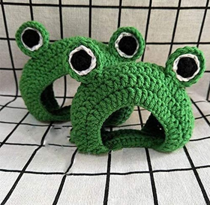 Pet Hat - Dog Cat Pet Cap Handmade Knitted Woolen Yarn Hat for Puppy Teddy  Cartoon Frog Animal Dog Cat Grooming Accessories Apparels, Green, S