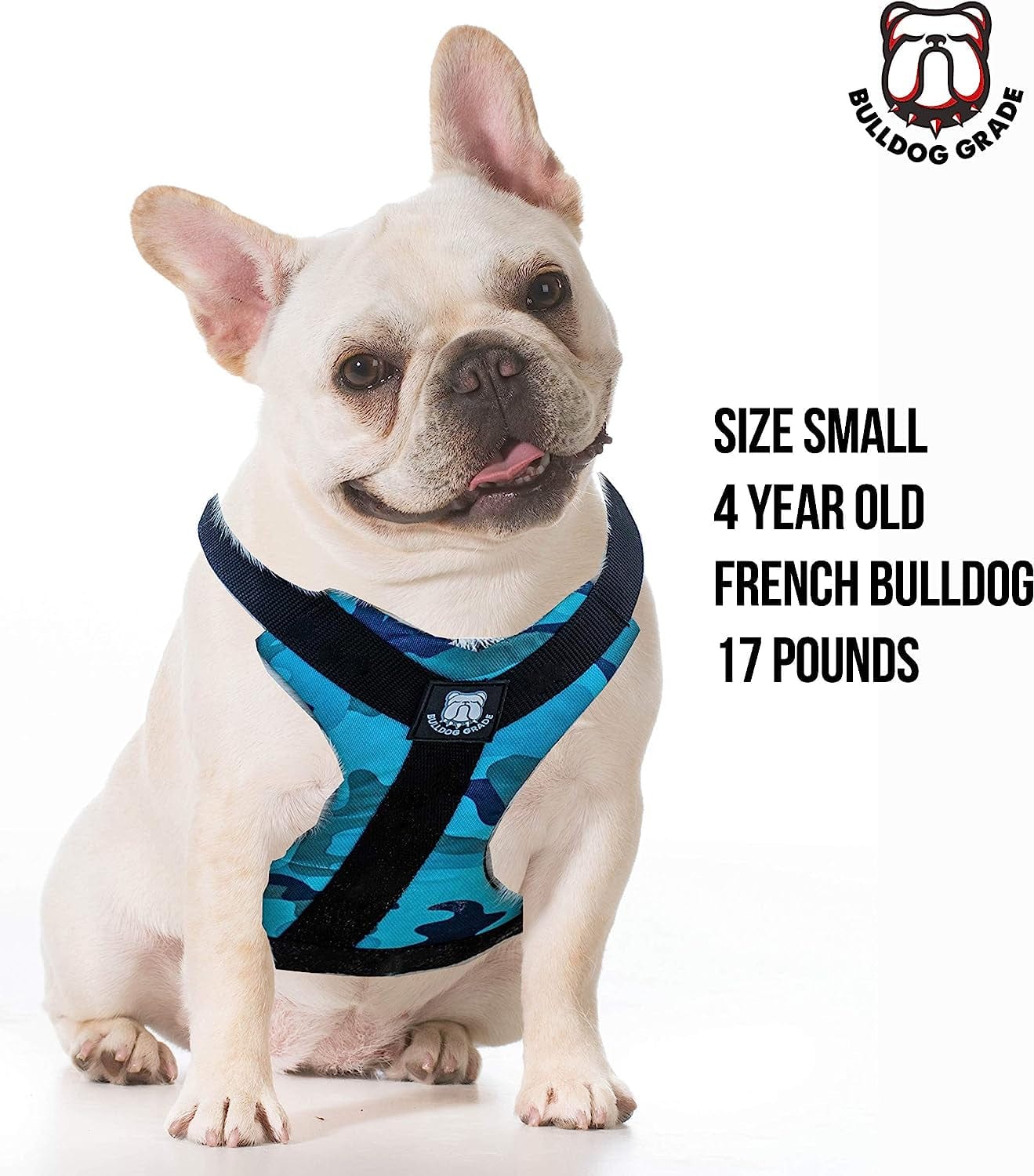 Bulldog Grade No Pull Dog Harness - Custom Fit, Reflective Vest Harnesses with Handle Designed for English Bulldogs, French Bulldogs, and American Bulldogs (Small, Canine Khaki Camo) Animals & Pet Supplies > Pet Supplies > Dog Supplies > Dog Apparel Bulldog Grade   