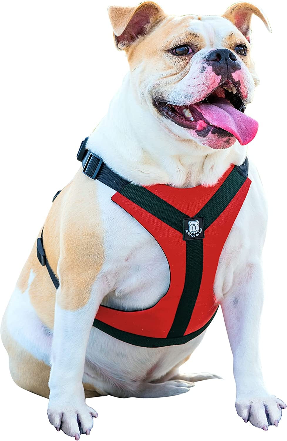 Bulldog Grade No Pull Dog Harness - Custom Fit, Reflective Vest Harnesses with Handle Designed for English Bulldogs, French Bulldogs, and American Bulldogs (Small, Canine Khaki Camo) Animals & Pet Supplies > Pet Supplies > Dog Supplies > Dog Apparel Bulldog Grade Bulldog Red Small 