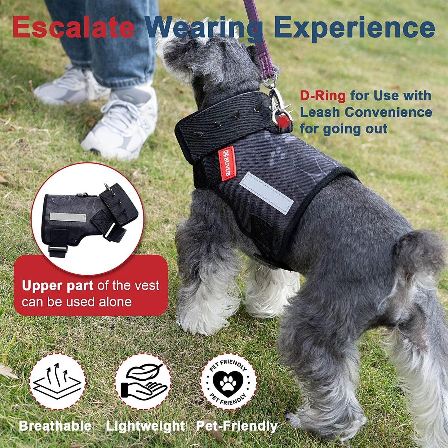 BUVUB Puncture Resistant Dog Vest, Dog Protection Harness Vest with Spiked Rivet Made of Shape-Adjustable Bendable Stainless Steel Plate Fend off Eagle,Bird of Prey,Coyote,Hawks,Owls (Small) Animals & Pet Supplies > Pet Supplies > Dog Supplies > Dog Apparel BUVUB   