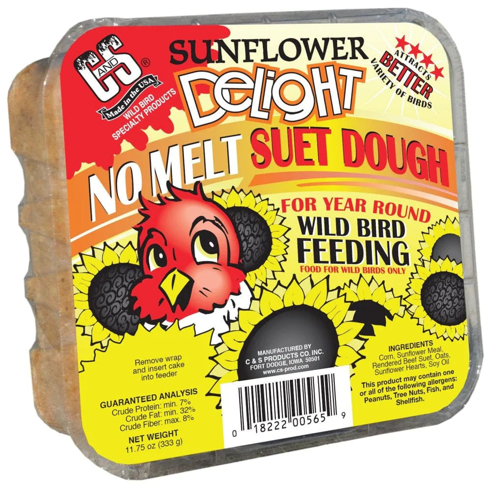 C&S Sunflower Delight Suet, 11.75 Oz, Wild Bird Food, 12 Pack Animals & Pet Supplies > Pet Supplies > Bird Supplies > Bird Food C&S Products Company   
