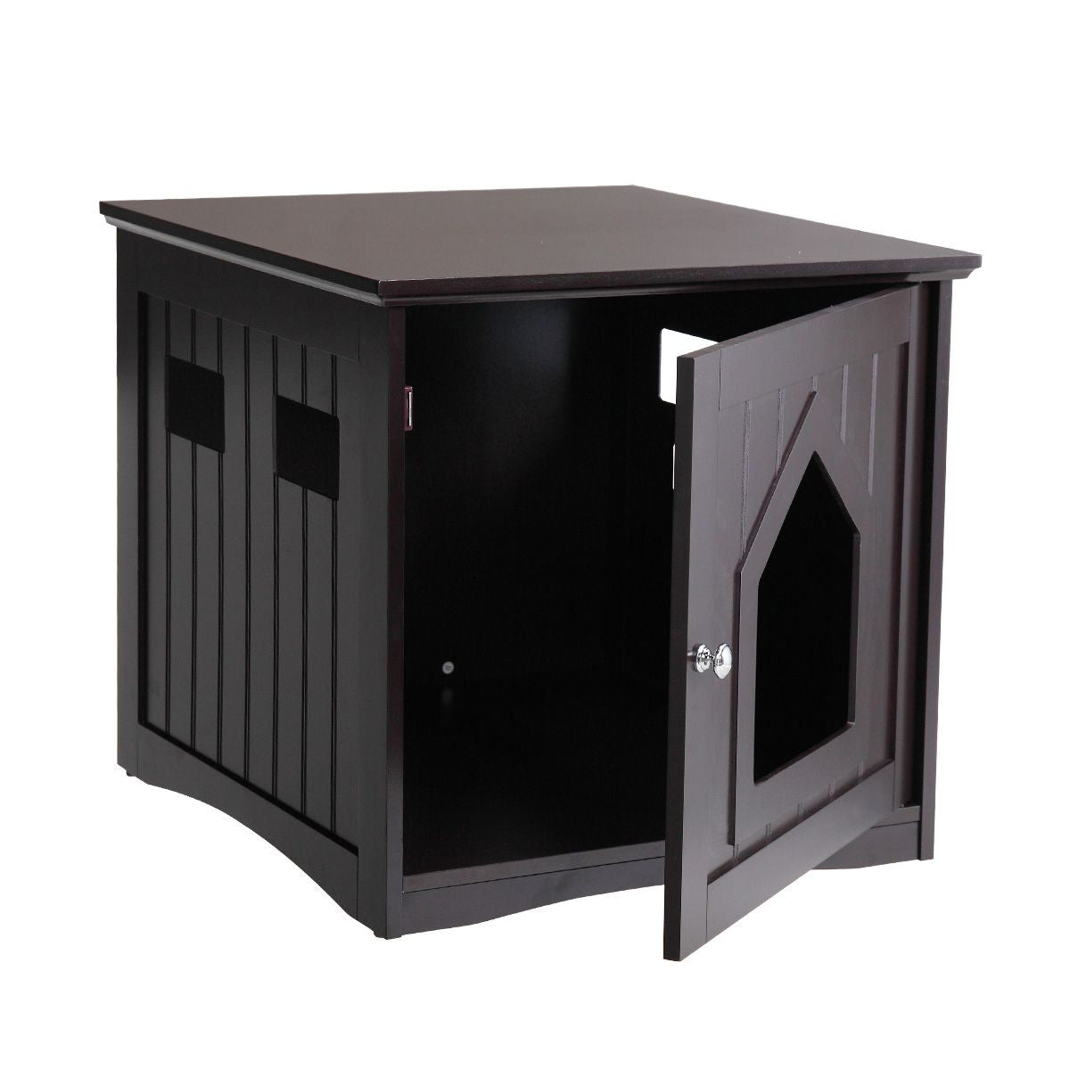 SHICHENG Decorative Cat House & Side Table - Cat Home Covered Nightstand - Indoor Pet Crate - Litter Box Enclosure - Hooded Hidden Pet Box - Cats Furniture Cabinet - Kitty Washroom