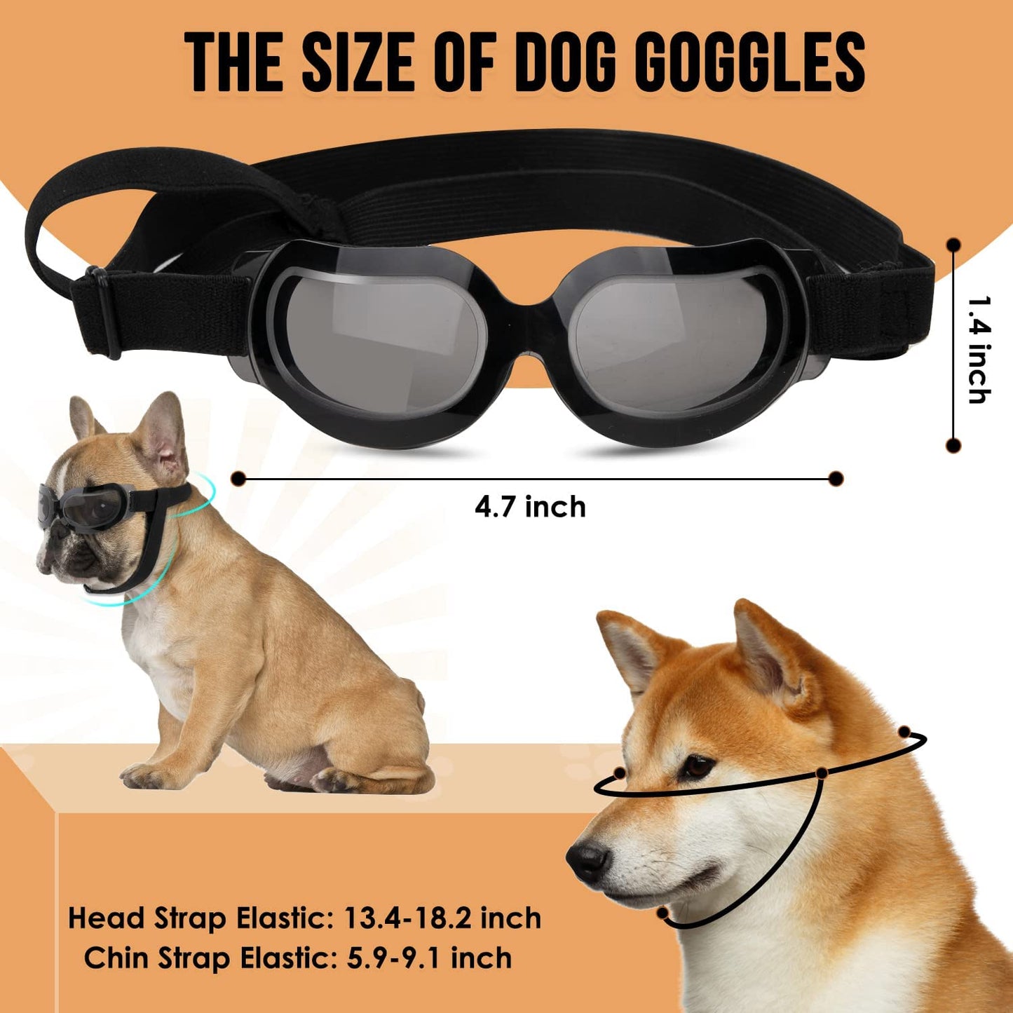 Slowton Dog Helmet and Goggles for Small Dogs - UV Protection Doggy Sunglasses Dog Glasses Pet Motorcycle Helmet Hat with Ear Holes Adjustable Belt Safety Hat for Puppy Riding (Black, Small) Animals & Pet Supplies > Pet Supplies > Dog Supplies > Dog Apparel SlowTon   