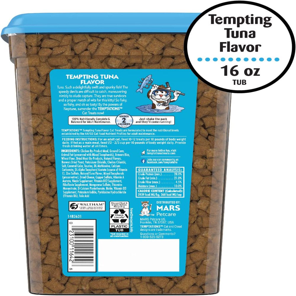 TEMPTATIONS Classic Crunchy and Soft Cat Treats Tempting Tuna Flavor, 16 Oz. Animals & Pet Supplies > Pet Supplies > Cat Supplies > Cat Treats Mars Petcare   