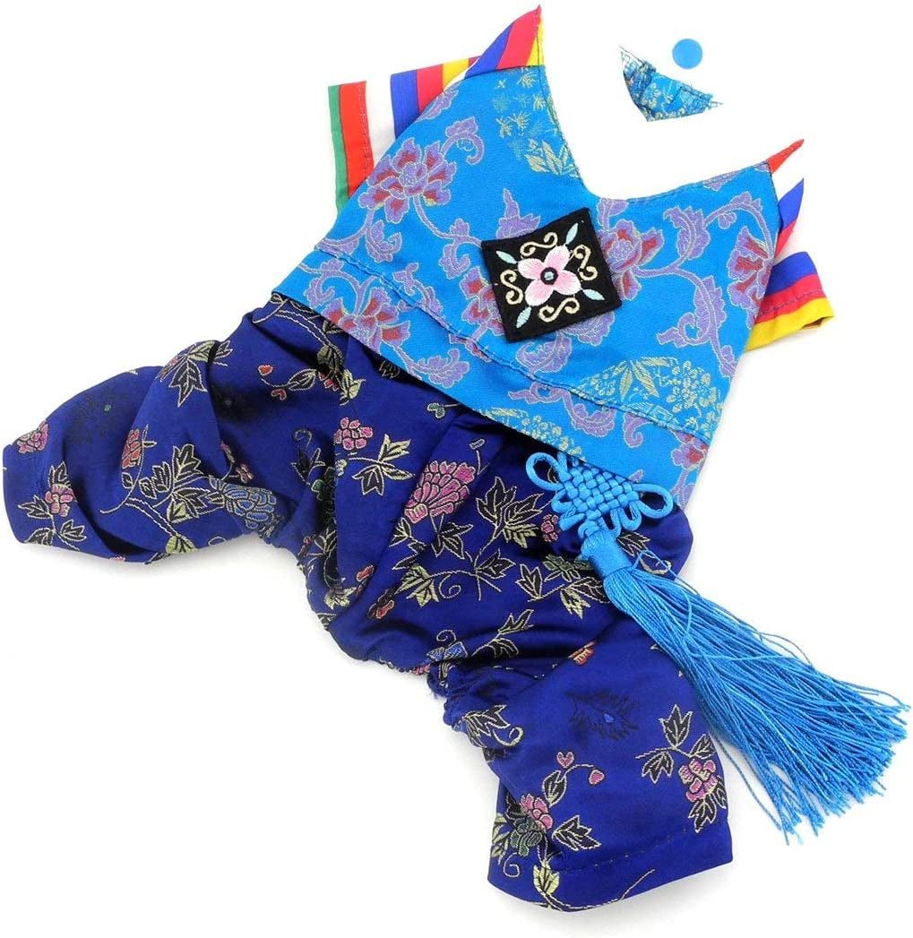 SELMAI Ethnic Dog Costume Korean Traditional Knot Pendant Norigae Hanbok Embroidery Silk Pet Clothes Outfit Color Dress for Small Puppies Large Cat Apparel Birthday Party Festival Celebration Girl XL Animals & Pet Supplies > Pet Supplies > Dog Supplies > Dog Apparel Pegasus Boy 1 Small