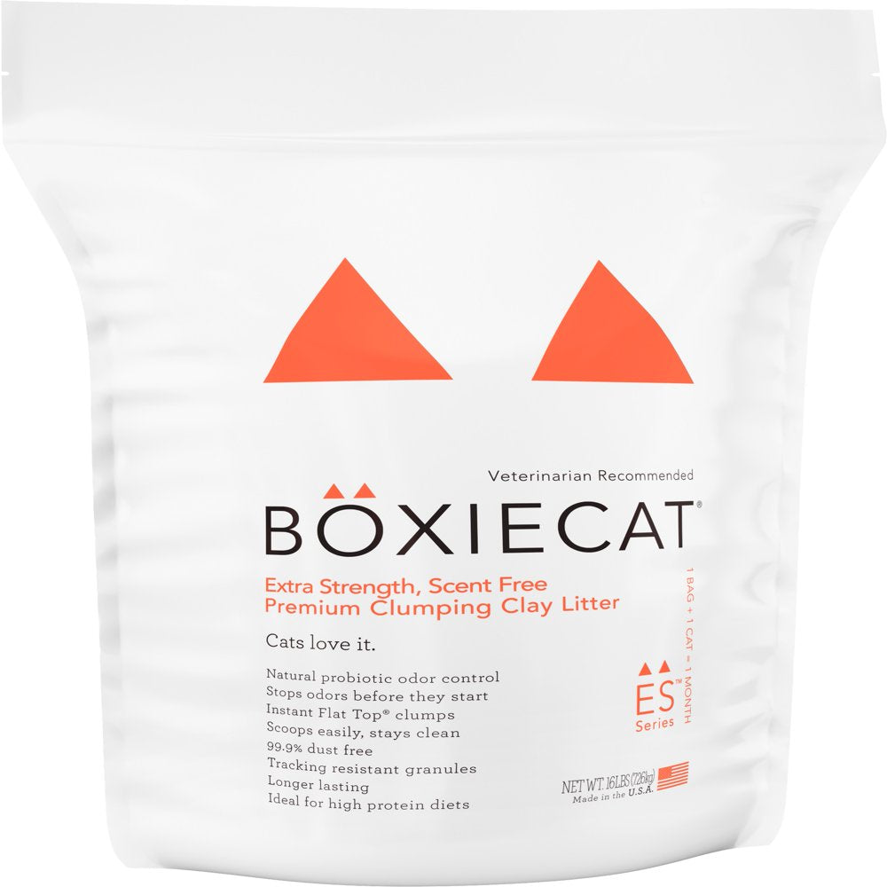 Boxiecat Extra Strength, Scent-Free, Premium Clumping Clay Litter, 16 Lb. Animals & Pet Supplies > Pet Supplies > Cat Supplies > Cat Litter Boxiecat LLC 16 lbs  