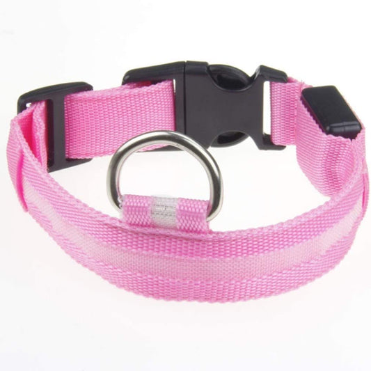 Bow Tie Pet Collar for Lighted up Nylon Solid LED Dog Collar Glow Necklace Animals & Pet Supplies > Pet Supplies > Dog Supplies > Dog Apparel HonpraD Pink X-Large 