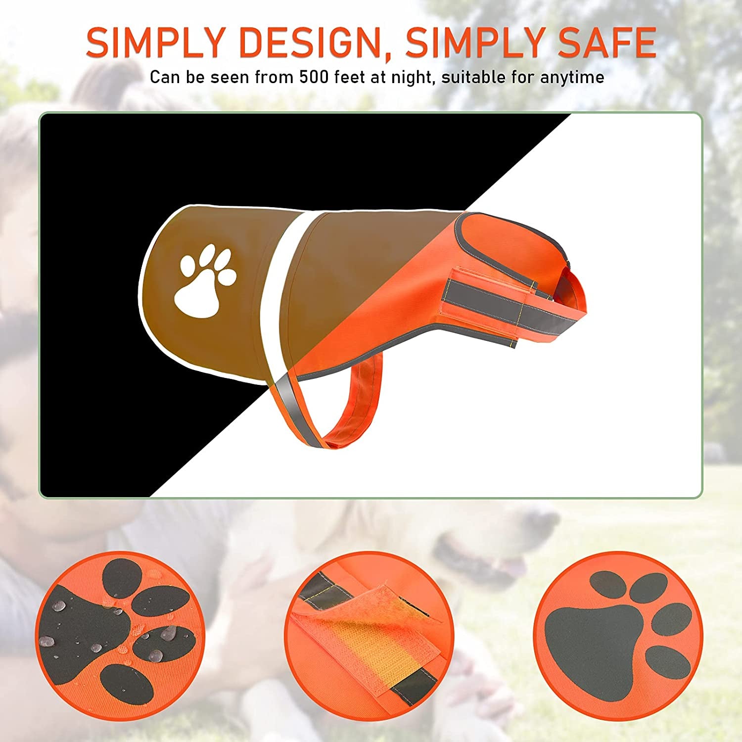 Geyoga 2 Pieces Dog Reflective Vest Adjustable Dog Safety Vest PET Dog High Visibility Dog Hunting Vest Dog Jacket Apparel for Outdoor Activities Walking Hunting (Orange) Animals & Pet Supplies > Pet Supplies > Dog Supplies > Dog Apparel Geyoga   