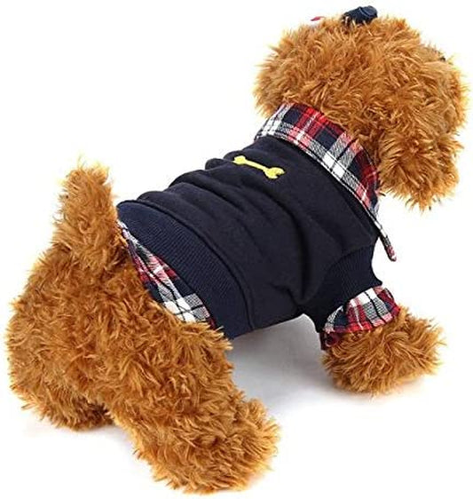 Honprad Dog Clothing X-Small Cat Shirt Puppy Winter Warm Clothes Sweater Costume Jacket Coat Animals & Pet Supplies > Pet Supplies > Dog Supplies > Dog Apparel HonpraD Navy Large 