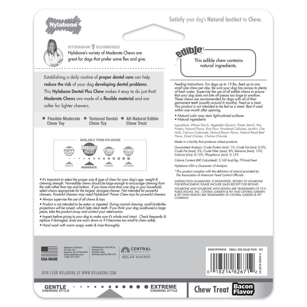 Nylabone Small Dog Value Pack 3 Count - up to 15 Lbs. Animals & Pet Supplies > Pet Supplies > Dog Supplies > Dog Treats Central Garden and Pet   