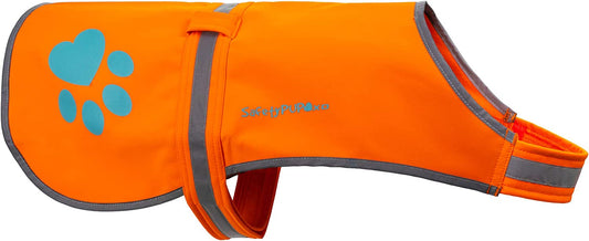 Safetypup XD Soft-Shell Waterproof Dog Vest. Hi Visibility, Reflective Jacket with Light Fleece Lining. Ideal in Cooler Climates. Blaze Orange Fabric Protects Your PUP near Hunting Grounds & off Leash Animals & Pet Supplies > Pet Supplies > Dog Supplies > Dog Apparel SafetyPUP XD Orange Medium 