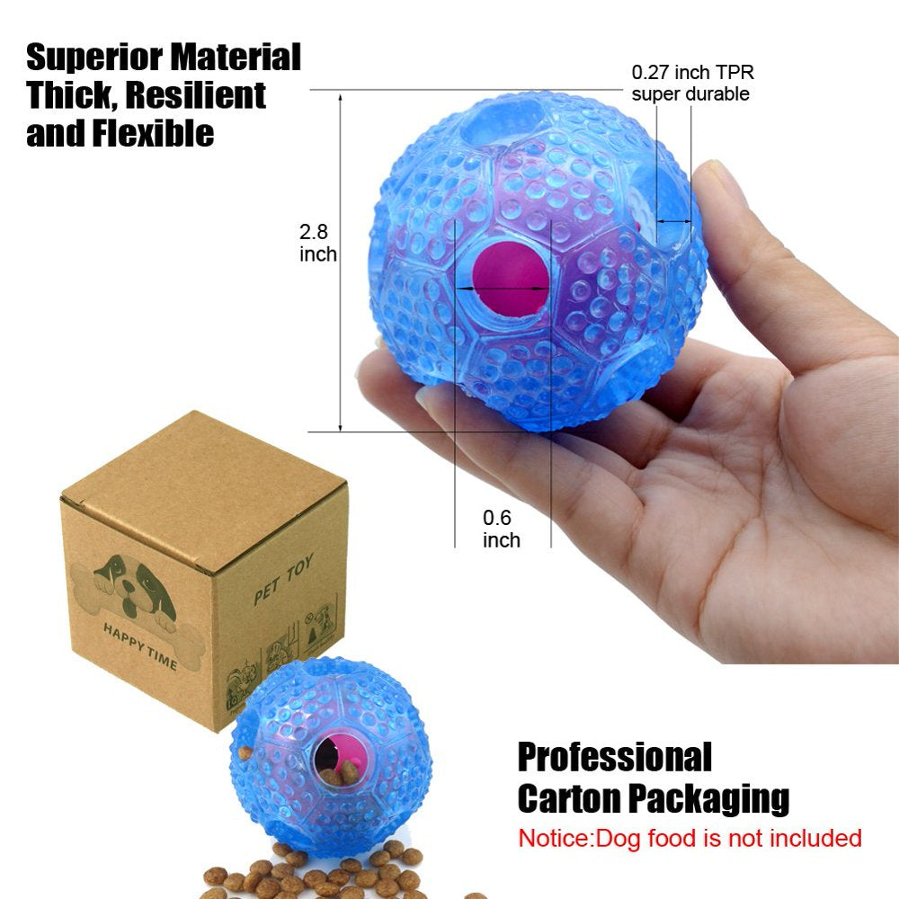 Interactive Dog Toy - IQ Treat Ball Food Dispensing Toys for Small Medium Large Dogs Durable Chew Ball - Nontoxic Rubber and Bouncy Dog Ball - Cleans Teeth