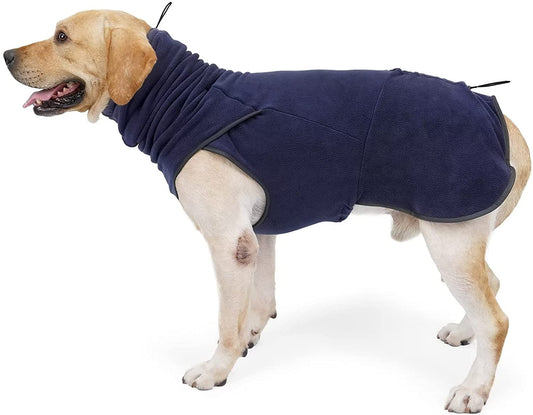 HEYWEAN Dog Fleece Sweater Soft Thickening Warm Pet Shirt Winter Dog Coat Pullover Design and Sleeveless Cloth for Puppy (Blue, S) Animals & Pet Supplies > Pet Supplies > Dog Supplies > Dog Apparel HEYWEAN DarkBlue Small 