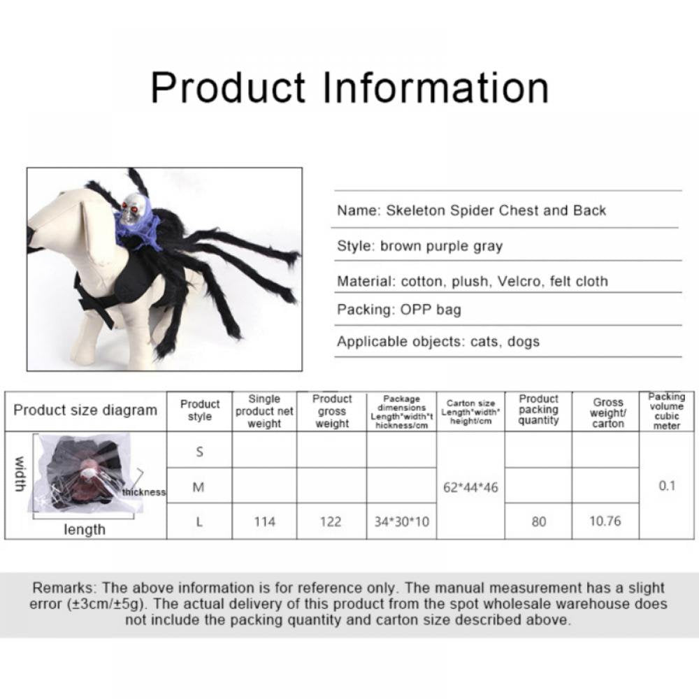 Topumt Halloween Dog Spider Costumes Pet Costume Spider Halloween Pet Cosplay Dog Costumes Apparel for Small Medium Large Dogs Outfit Animals & Pet Supplies > Pet Supplies > Dog Supplies > Dog Apparel Topumt   