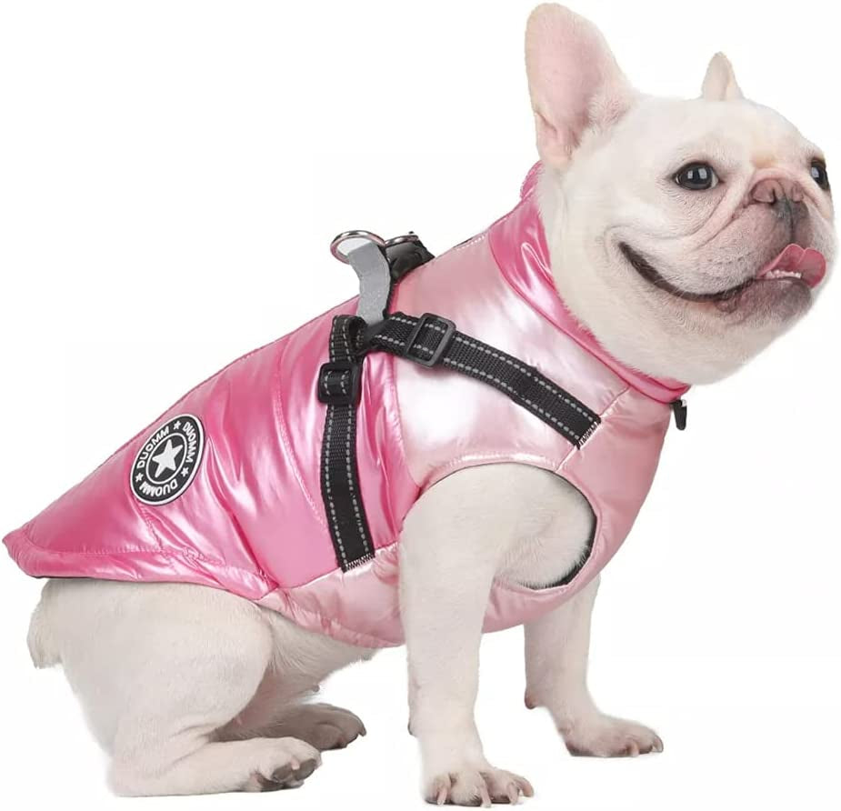 Ciyada Warm Dog Winter Coat Cold Weather Jacket Windproof Reflective Turtleneck Dog Vest D-Ring for Leash Thick Lining Outdoor Pet Apparel,Xl, Orange and Black Animals & Pet Supplies > Pet Supplies > Dog Supplies > Dog Apparel Ciyada Pink 2XL 