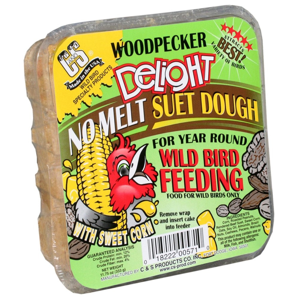 C&S Woodpecker Delight No-Melt Suet Dough, 11.75 Oz Cake, Wild Bird Food Animals & Pet Supplies > Pet Supplies > Bird Supplies > Bird Food Central Garden and Pet   