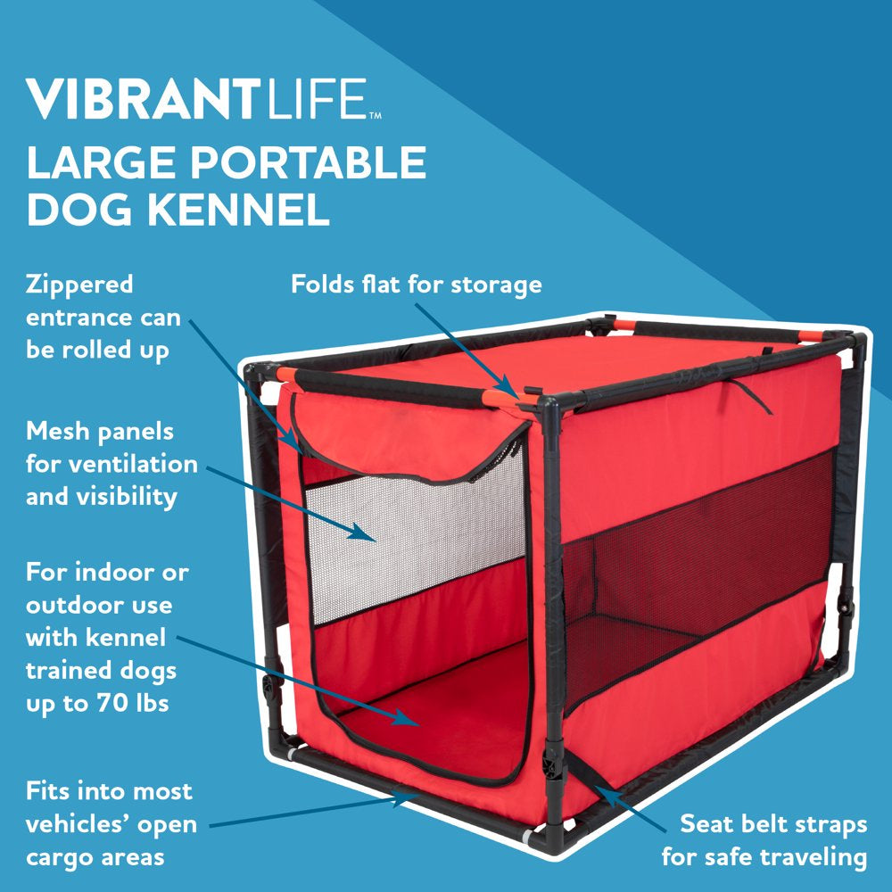 Vibrant Life Large Portable Dog Kennel KOL PET