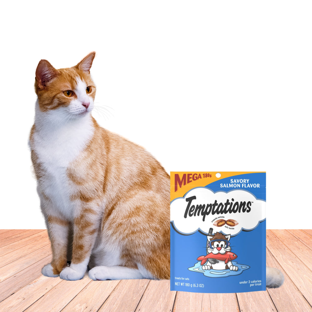 Temptations Savory Salmon Flavor Crunchy and Soft Cat Treats Food Great Snack for Adult Cats, 6.3 Oz - Pack of 2 Animals & Pet Supplies > Pet Supplies > Cat Supplies > Cat Treats NS   