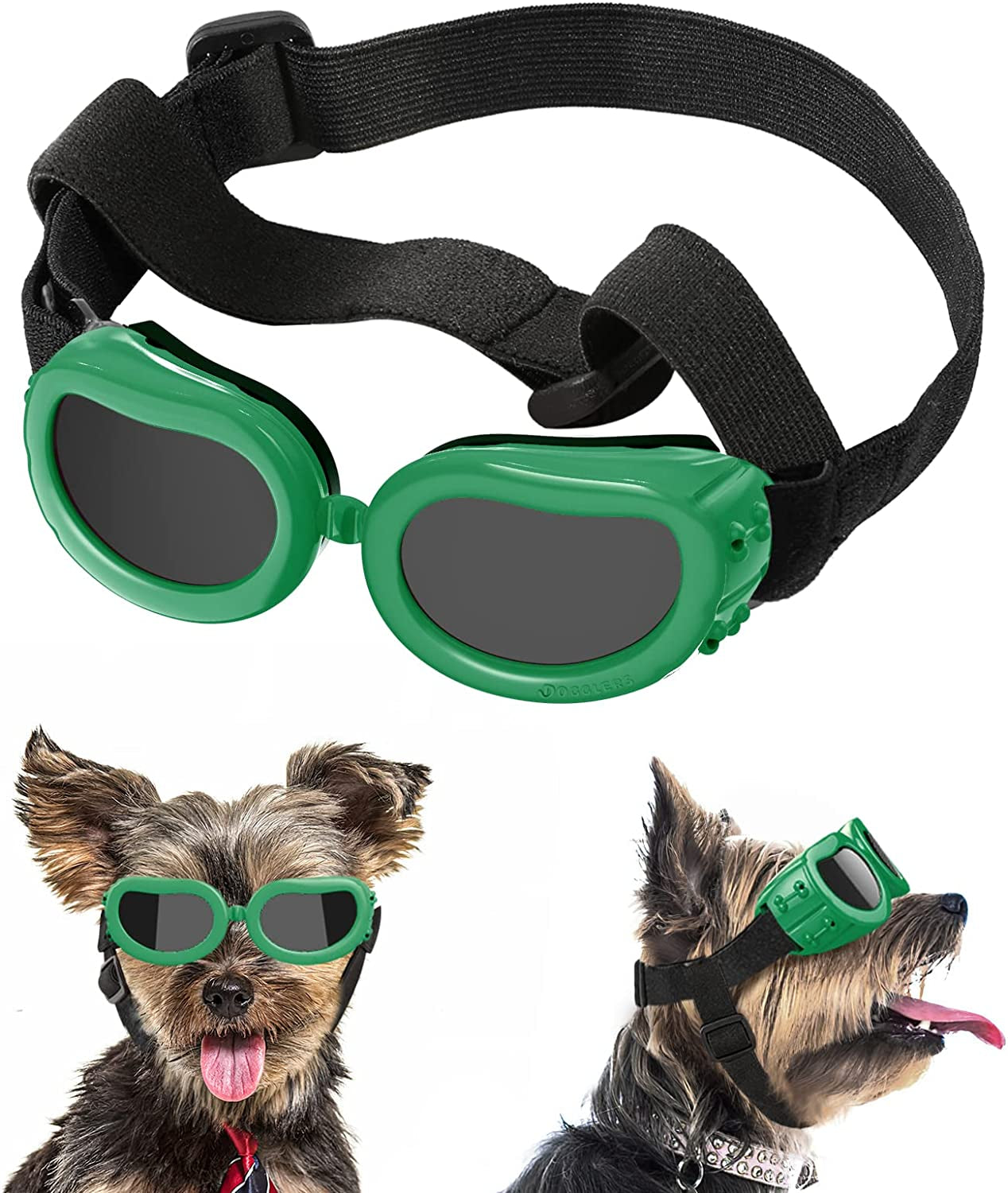 Lewondr Dog Sunglasses Small Breed Dogs Goggles UV Protection,Goggles for Small Dogs Eye Wear Protection with Adjustable Strap Windproof Anti-Fog Sunglasses for Small Dogs Doggy Doggie Glasses,Black Animals & Pet Supplies > Pet Supplies > Dog Supplies > Dog Apparel Lewondr Green  