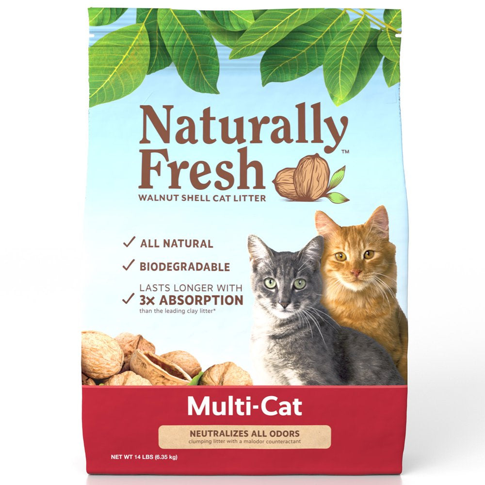 Naturally Fresh Walnut-Based Multi-Cat Quick-Clumping Cat Litter 26 Lb. Bag Animals & Pet Supplies > Pet Supplies > Cat Supplies > Cat Litter Eco-Shell, LP 14 lbs  