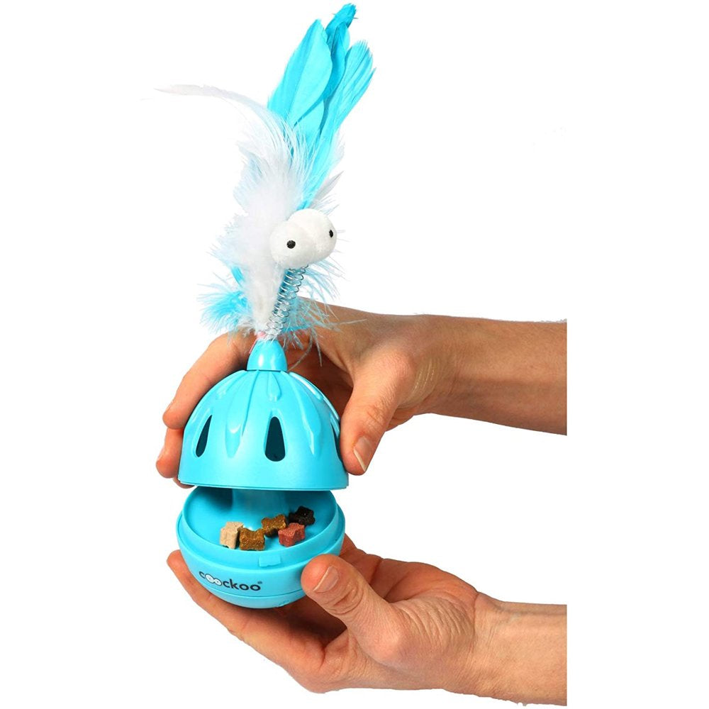 Coockoo Tumbler Noise Making Cat Toy and Treat Dispenser with Timer, Blue Animals & Pet Supplies > Pet Supplies > Cat Supplies > Cat Toys PetPals   