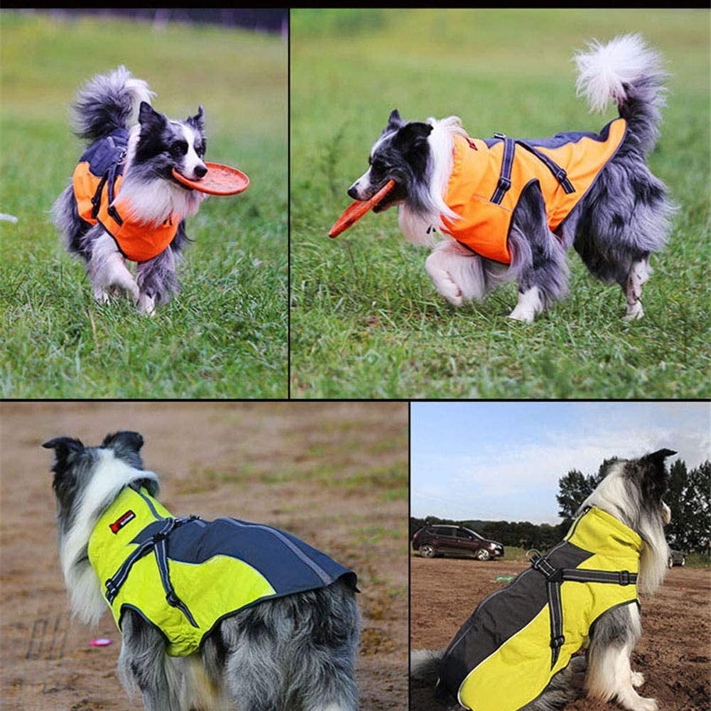 Lifeunion Dog Jacket with Harness, Reflective Strips, Waterproof Dog Vest for Medium Large Dogs, Warm Dog Sport Winter Coat with High Neckline Collar (XL, Red) Animals & Pet Supplies > Pet Supplies > Dog Supplies > Dog Apparel Lessbad   