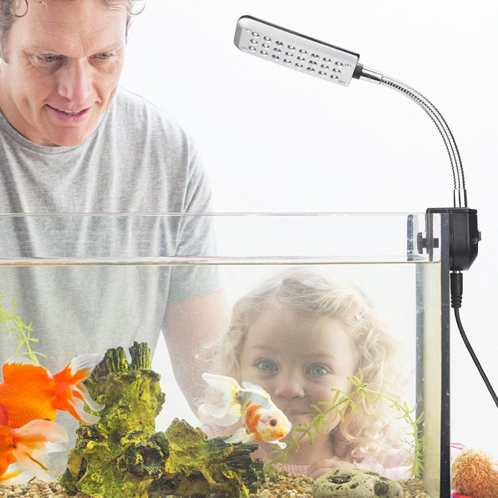 Peroptimist White & Blue Colored LED Light for Aquariums and Terrariums, Flexible Metal Arm to Adjust Lighting, Illuminate Fish Tank with Low Radiation, Energy- Saving Light Animals & Pet Supplies > Pet Supplies > Fish Supplies > Aquarium Lighting Peroptimist   