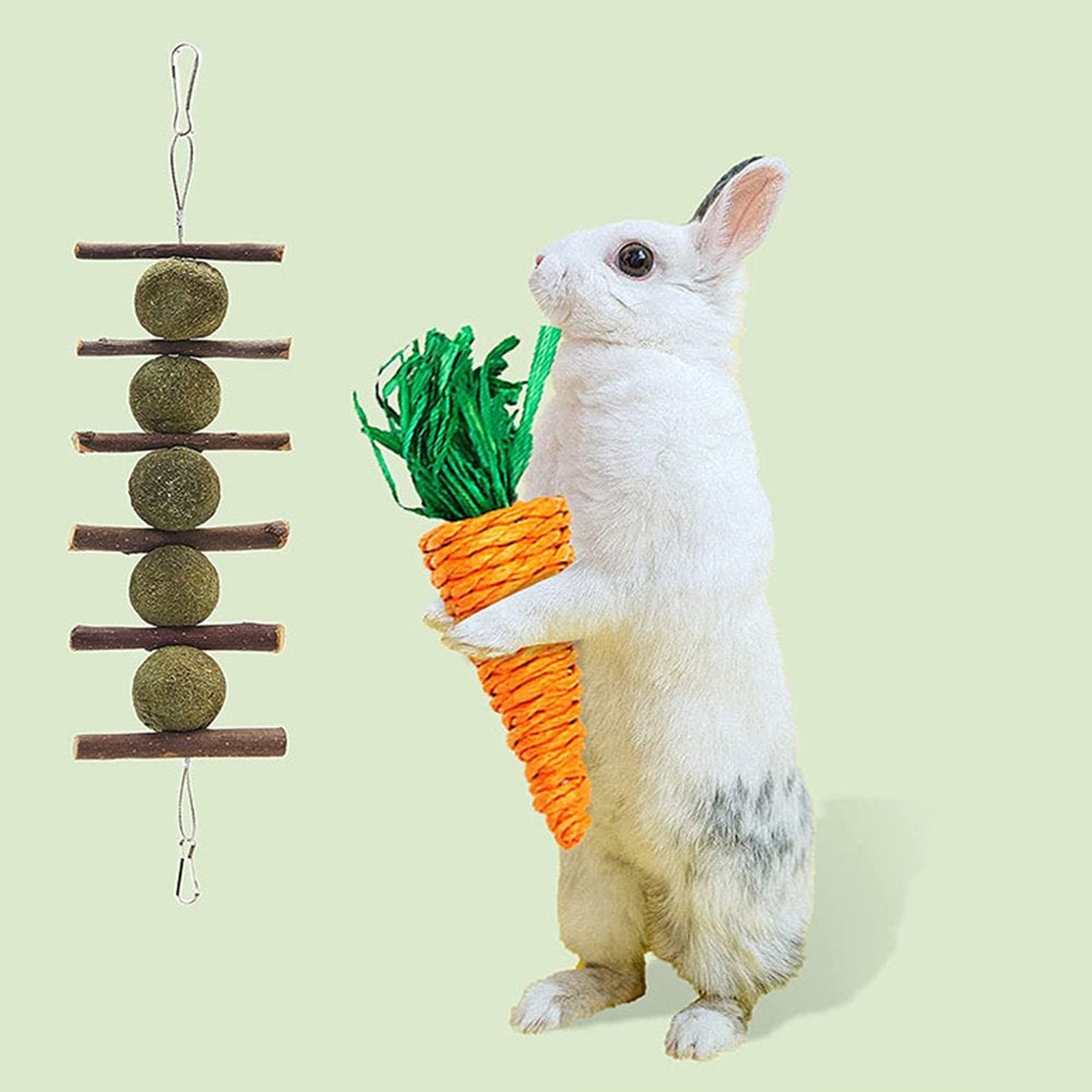 HGYCPP 7 Packs Hamster Chew Toy Twigs Hay Treat Sticks Timothy Ball for Rabbit Squirrel Animals & Pet Supplies > Pet Supplies > Small Animal Supplies > Small Animal Treats HGYCPP   