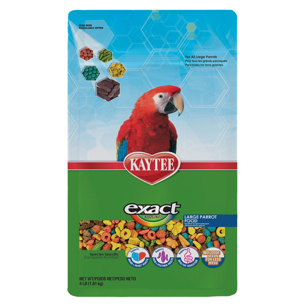 Kaytee Exact Rainbow Large Parrot Pet Bird Food, 4 Lb Animals & Pet Supplies > Pet Supplies > Bird Supplies > Bird Food Central Garden and Pet   