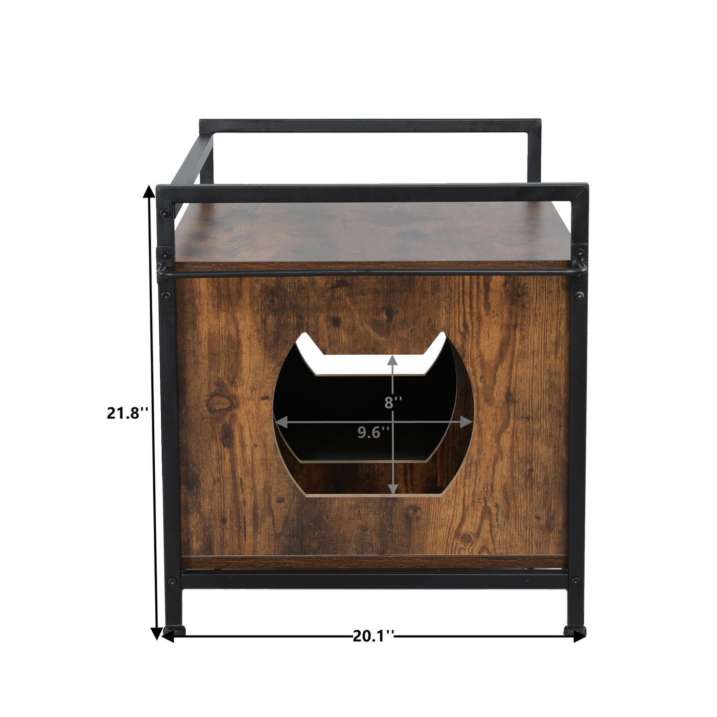 Cat Litter Box Enclosure with Metal Frame, Privacy Cat Washroom Bench, Litter Box Hidden, Pet Crate with Iron and Wood Sturdy Structure, Cat House Nightstand Animals & Pet Supplies > Pet Supplies > Cat Supplies > Cat Furniture Cat Washroom Litter Box Hidden   