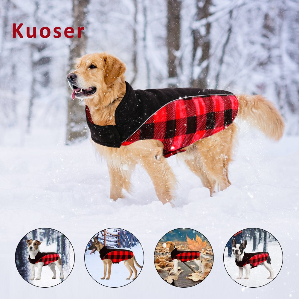 Kuoser Reversible Dog Winter Coat, Reflective Waterproof Dog Jacket, Cotton Lined Vest Windproof Outdoor for Small Medium and Large Dogs Animals & Pet Supplies > Pet Supplies > Dog Supplies > Dog Apparel Kuoser   