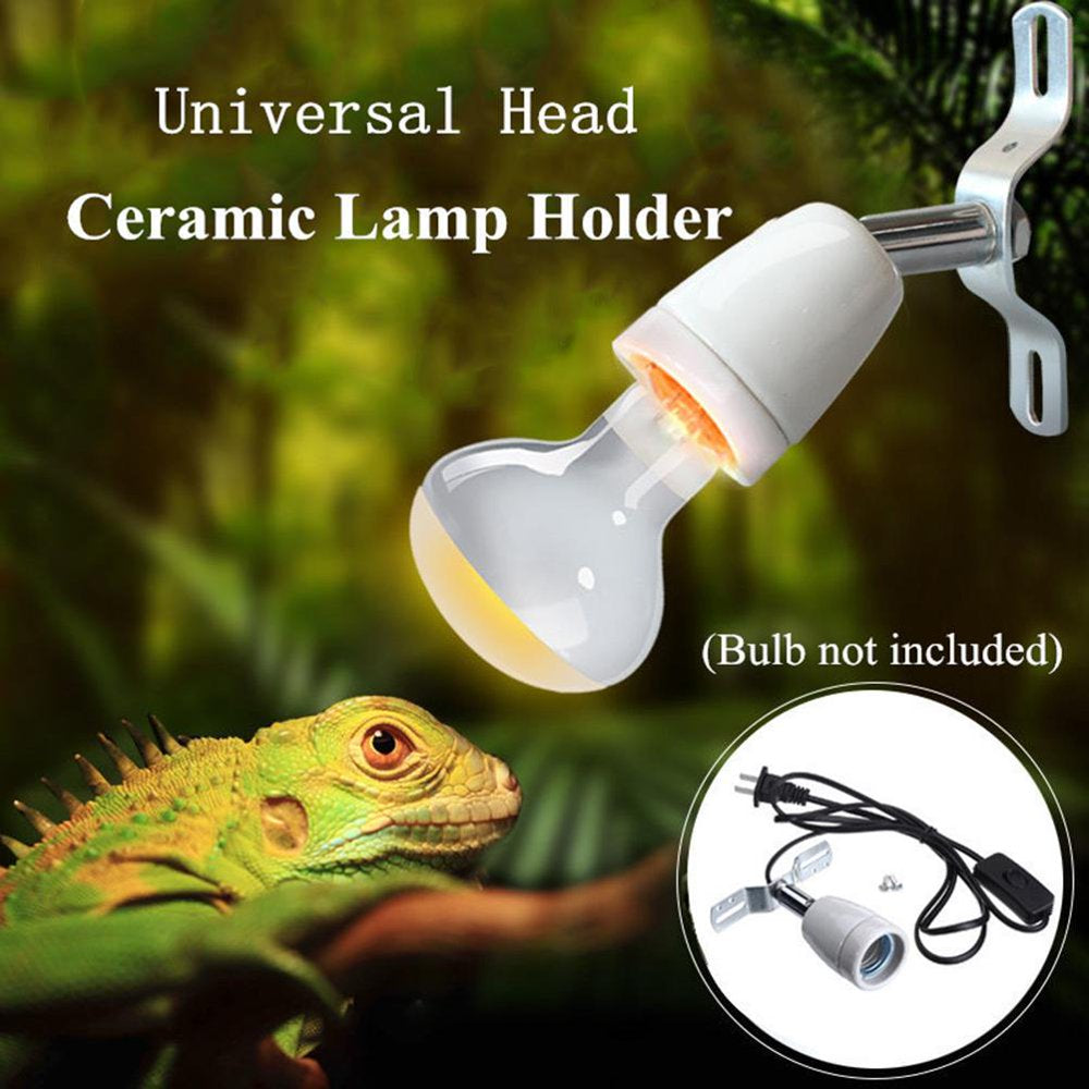 Heating Lamp Socket Flexible E27 Lamp Socket Ceramic Socket Rotating Porcelain Socket Heat Lamp for Aquarium Reptile Bulb Not Included  ABIDE   