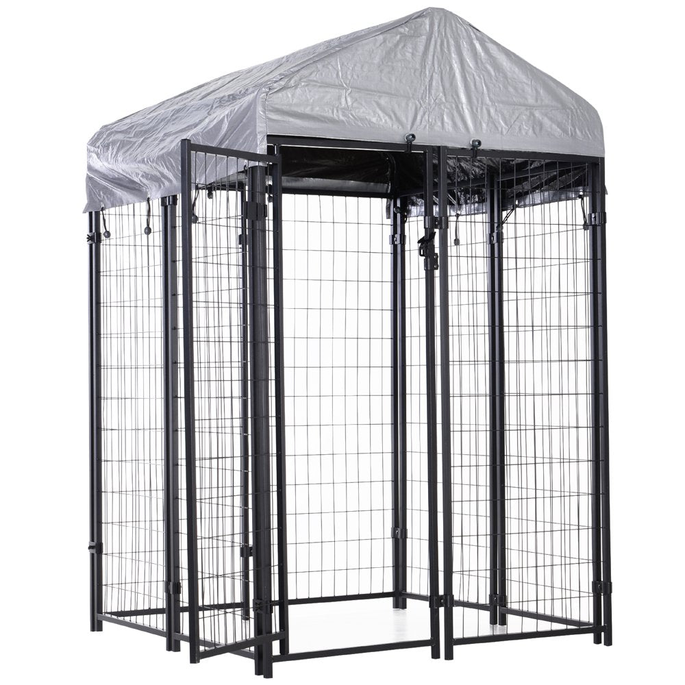 Pawhut Galvanized Steel Fence Dog Kennel, Large, Outdoor Animals & Pet Supplies > Pet Supplies > Dog Supplies > Dog Kennels & Runs Aosom LLC   