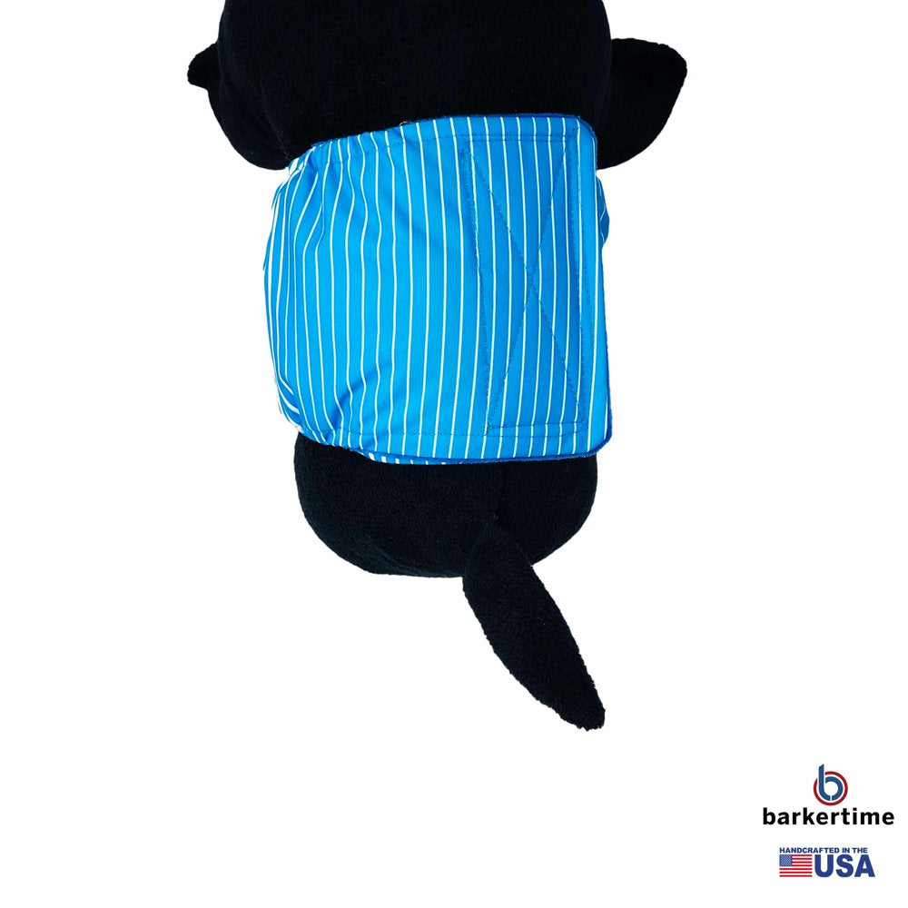 Barkertime Blue Stripes Premium Waterproof Washable Dog Belly Band Male Wrap - Made in USA Animals & Pet Supplies > Pet Supplies > Dog Supplies > Dog Diaper Pads & Liners Barkertime   