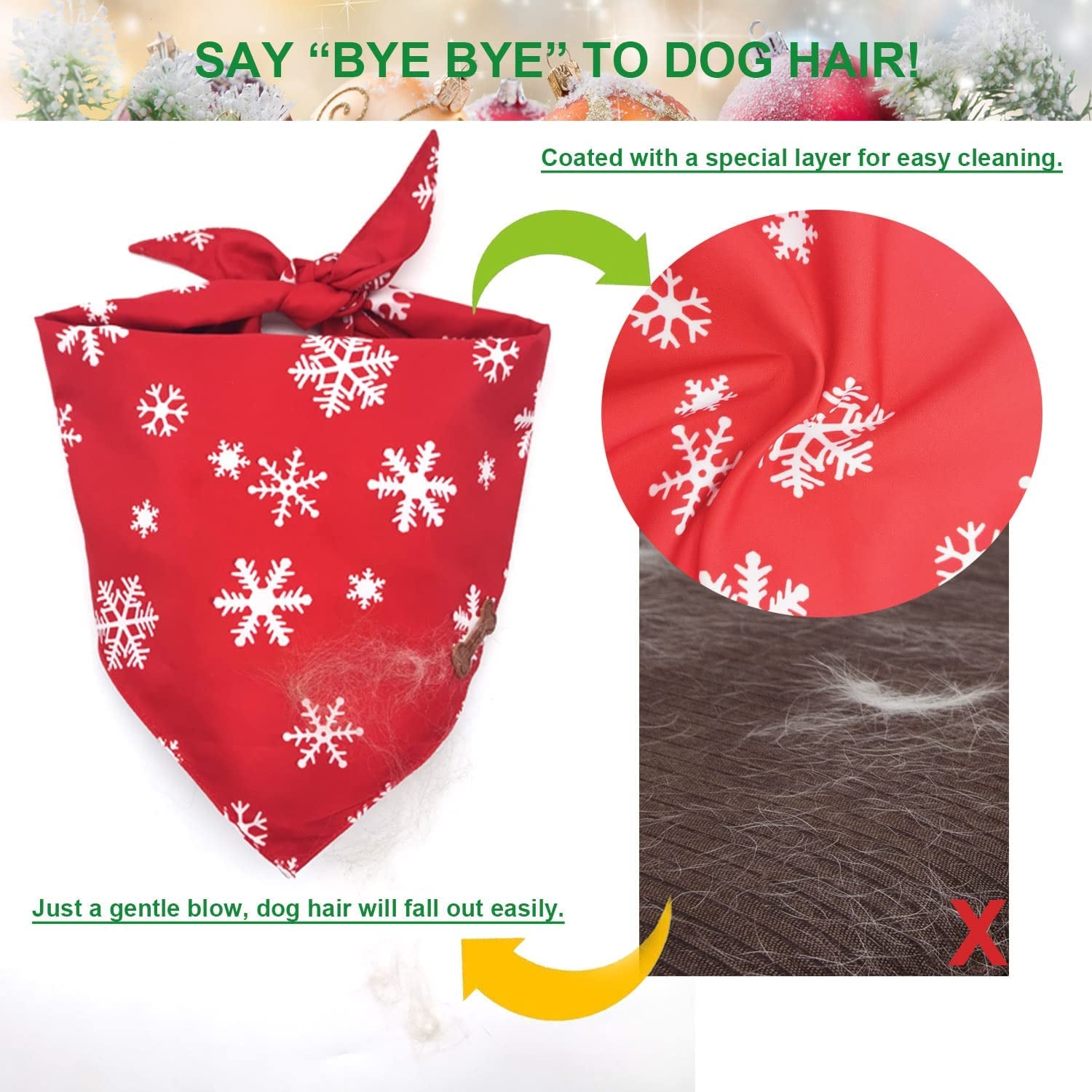 Dog Christmas Bandana,Nevirige Dog Bandanas Boy/Girl Breed 2 Pcs,Reversible Triangle Dog Scarf Bibs for Large Medium Dogs Animals & Pet Supplies > Pet Supplies > Dog Supplies > Dog Apparel NEVIRIGE   