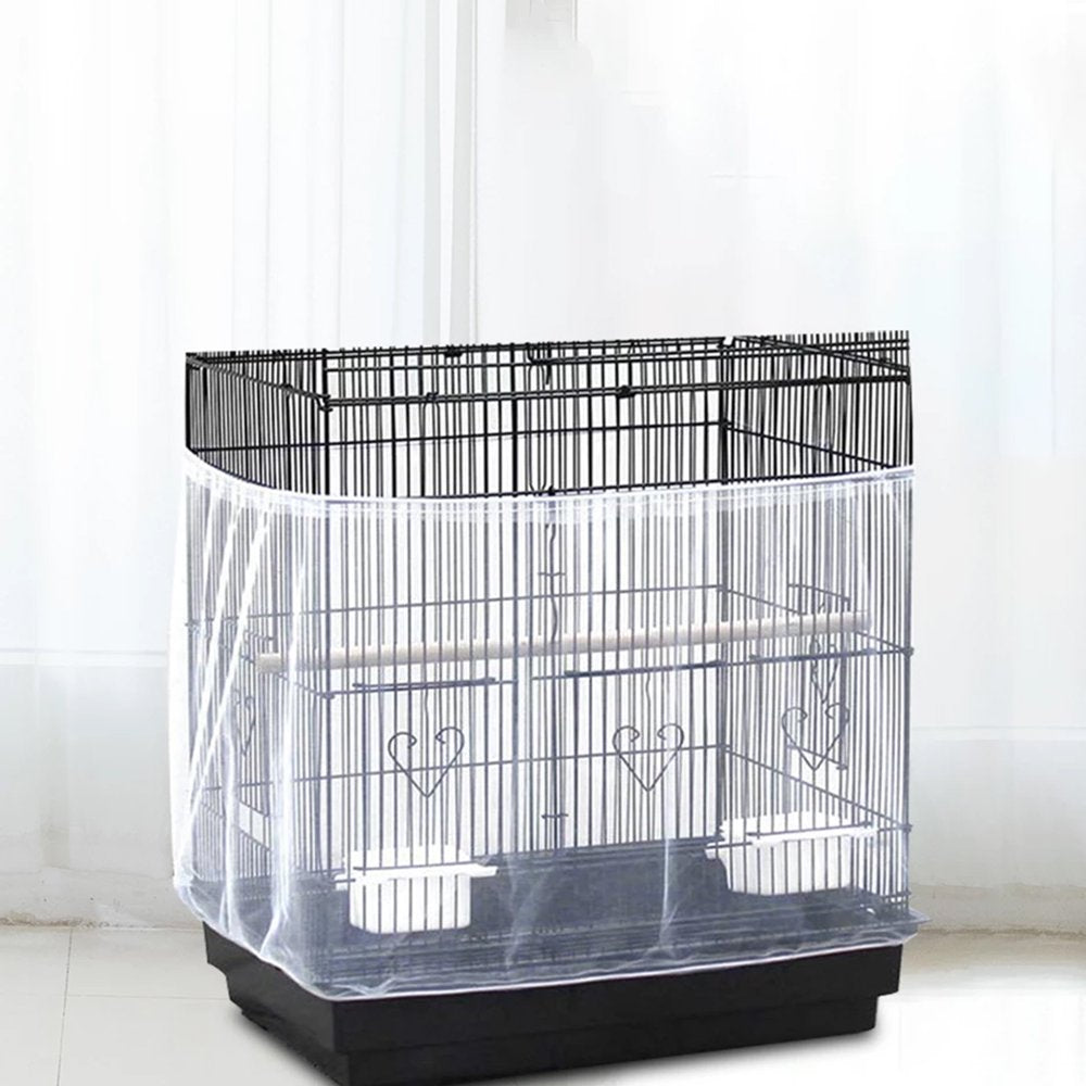 SESAVER Birdcage Cover Adjustable Bird Cage Seed Catcher Nylon Parrot Cage Skirt Washable and Reusable Mesh Pet Bird Cage Skirt Guard Cage Accessories for Square round Cage Animals & Pet Supplies > Pet Supplies > Bird Supplies > Bird Cage Accessories Sesaver   
