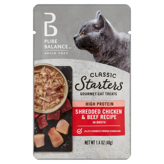 Pure Balance Classic Starters Gourmet Cat Treats, Shredded Chicken & Beef in Broth, 1.4 Oz Animals & Pet Supplies > Pet Supplies > Cat Supplies > Cat Treats Wal-Mart Stores, Inc.   