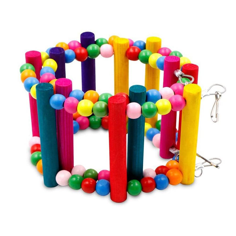 Bird Parrot Toys, Naturals Rope Colorful Step Ladder Swing Bridge for Pet Trainning Playing, Flexible Birds Cage Accessories Deco Animals & Pet Supplies > Pet Supplies > Bird Supplies > Bird Cage Accessories AUPERTO   