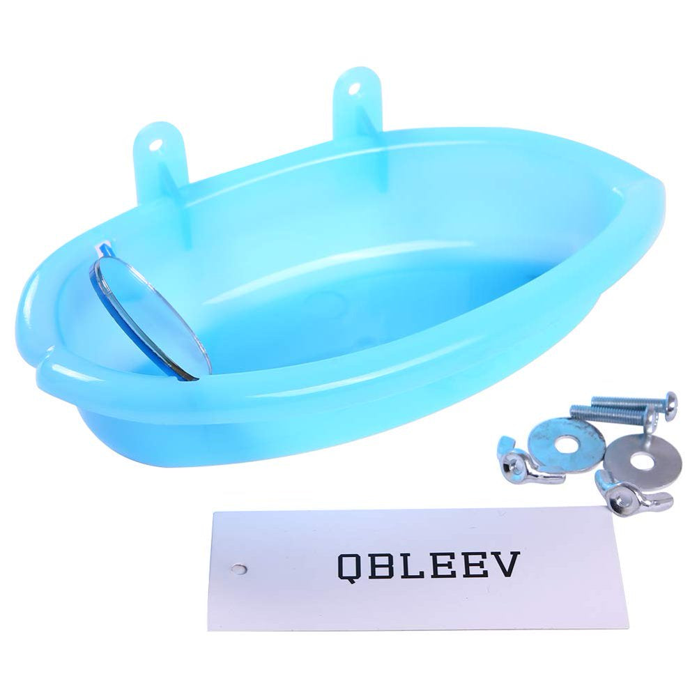 QBLEEV Bird Baths Tub with Mirrorfor Cage, Parrot Birdbath Shower Accessories, Bird Cage Hanging Bath Bathing Box for Small Birds Parrots Animals & Pet Supplies > Pet Supplies > Bird Supplies > Bird Cage Accessories QBLEEV   