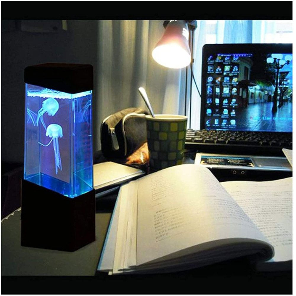 Visland Mini Colorful Moving Jellyfish Aquarium Home Office Night Light LED Lamp Tank Animals & Pet Supplies > Pet Supplies > Fish Supplies > Aquarium Lighting Visland   