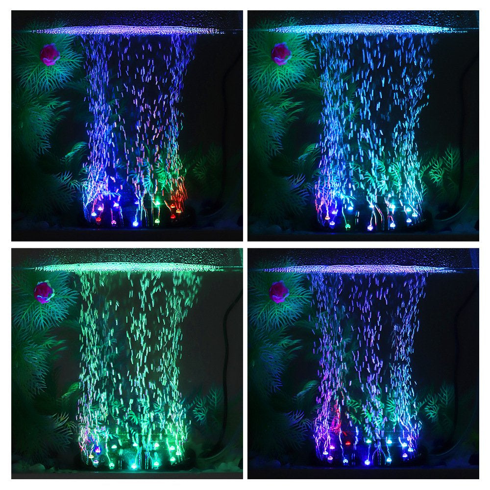 Aquarium Underwater LED Light Air Bubble Stone Multi Color for Fish Tank Round(9Led) Animals & Pet Supplies > Pet Supplies > Fish Supplies > Aquarium Lighting Morease   