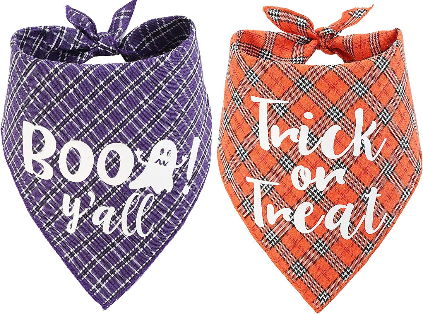 Dog Christmas Scarf, 2 Pack Plaid Pets Bandana Triangle Bibs Kerchief Set Animals & Pet Supplies > Pet Supplies > Dog Supplies > Dog Apparel JPB Halloween  