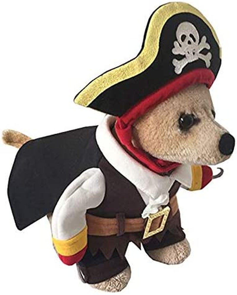 Caribbean Pirate Pet Costume for Little Dogs & Cats (Medium, Black)
