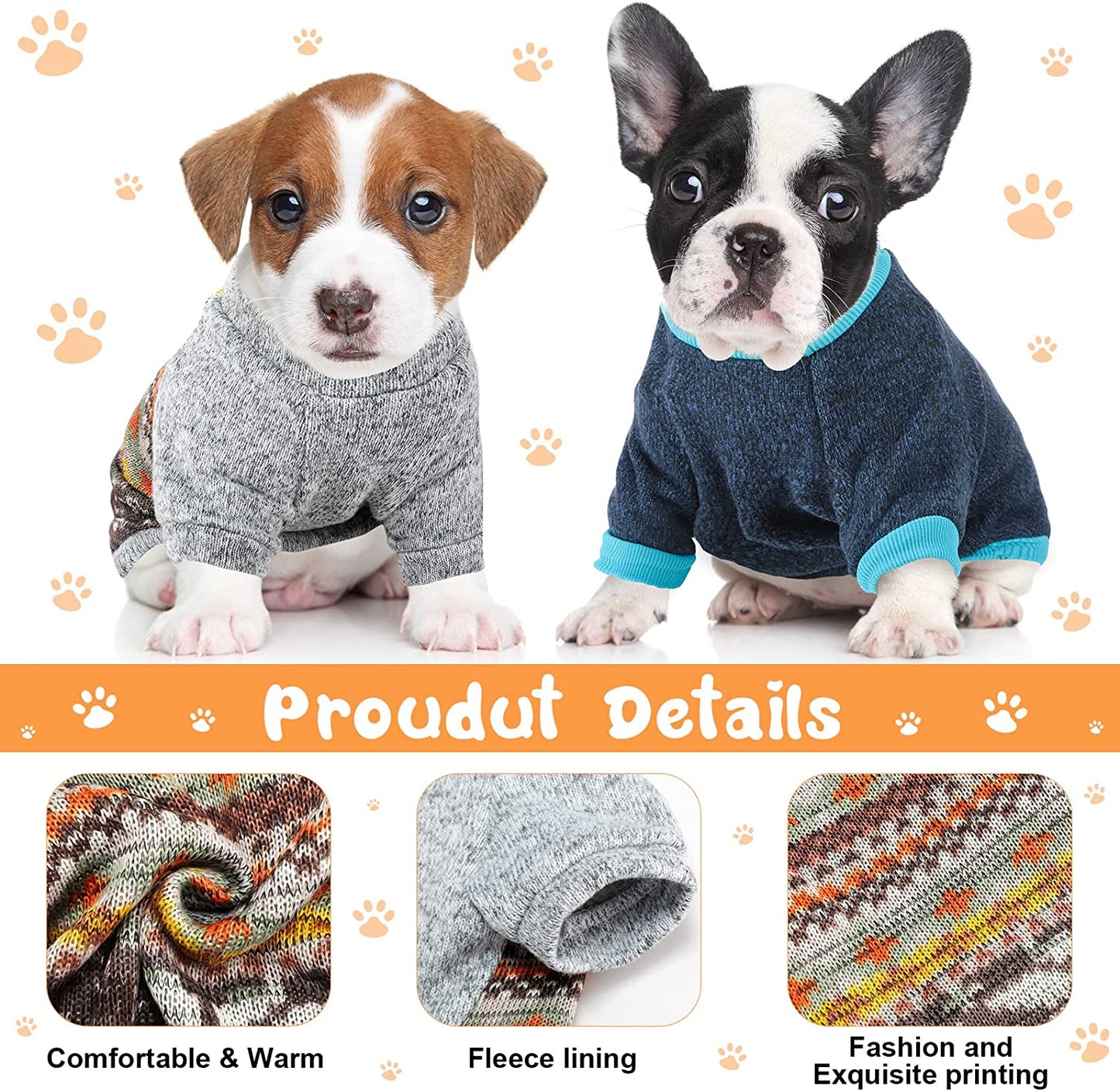 4 Pieces Winter Pet Dog Sweater Warm Soft Dog Sweater Thickening Kitten Clothes Cat Sweater Puppy Sweaters for Small Dogs, 4 Styles (Medium) Animals & Pet Supplies > Pet Supplies > Dog Supplies > Dog Apparel Silkfly   