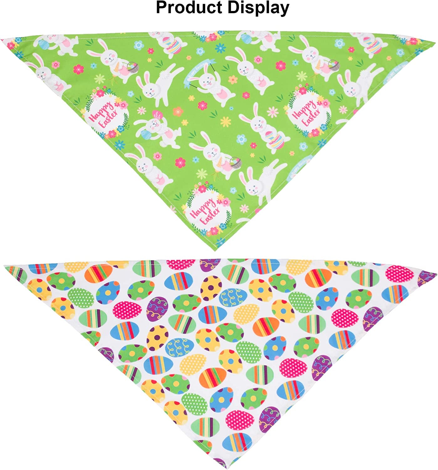 ADOGGYGO 4 Pack Easter Dog Bandana Triangle Dog Scarf Rabbit Easter Egg Pattern Pet Bandana for Small Medium Dogs Pets Animals & Pet Supplies > Pet Supplies > Dog Supplies > Dog Apparel ADOGGYGO   